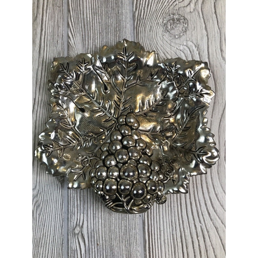 Godinger Silver Plate Grape Leaf Dish Silver Art Company Serving Tray 6 Inch